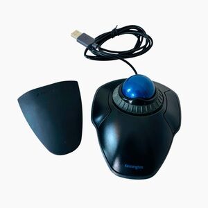 Kensington K72337 Orbit Smooth Trackball Scroll Ring Marble Mouse w/Hand Rest